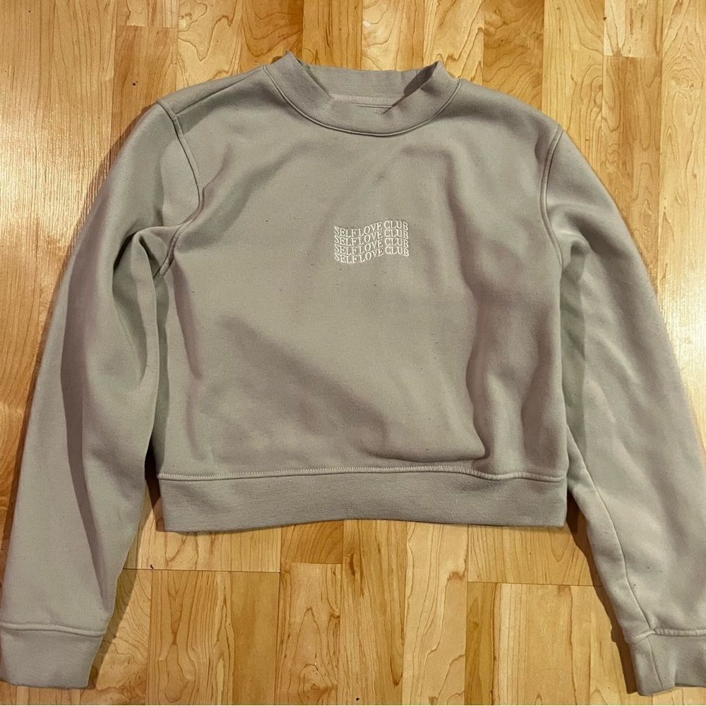 Brooklyn Cloth Tan Self Love Club Cropped Crewneck Women’s Medium